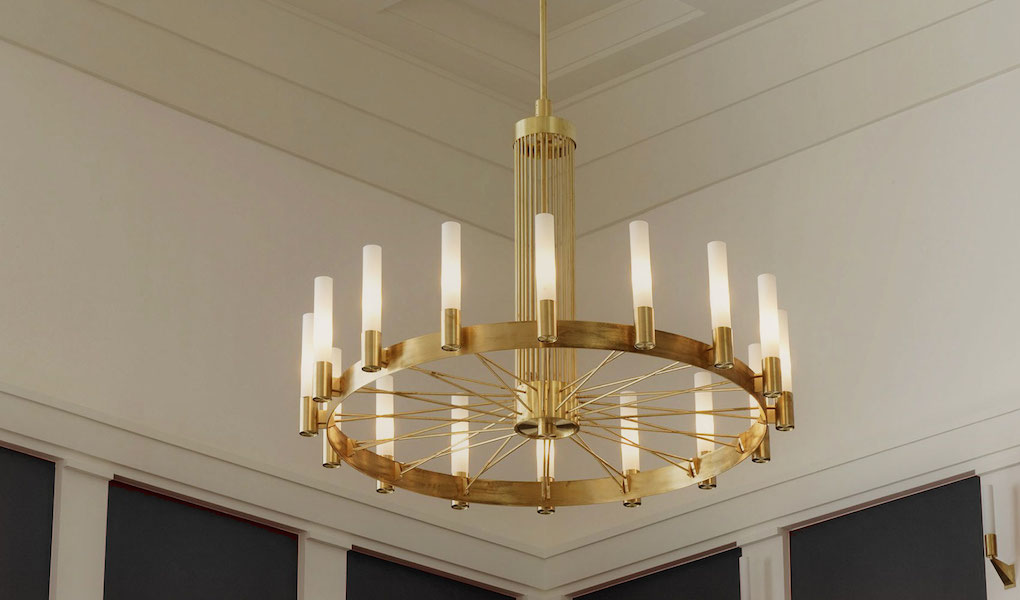 Luxury hanging chandelier in pure brass | Human Heritage