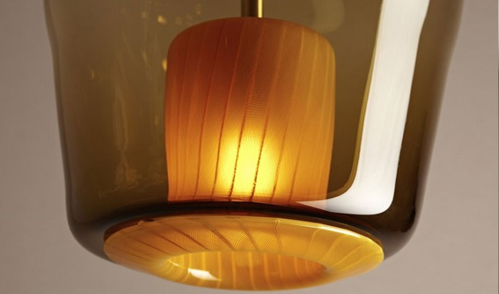 Luminaire suspendu de luxe fait main en verre coloré à filigrane | Human Heritage