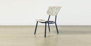 Chair in oak veneer, NewspaperWood veneer and steel | Human Heritage