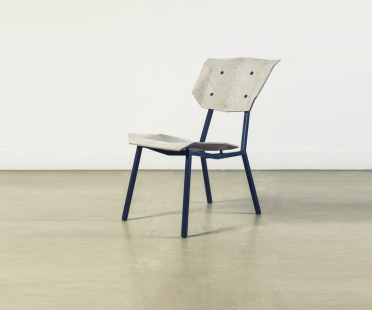 Chair in oak veneer, NewspaperWood veneer and steel | Human Heritage