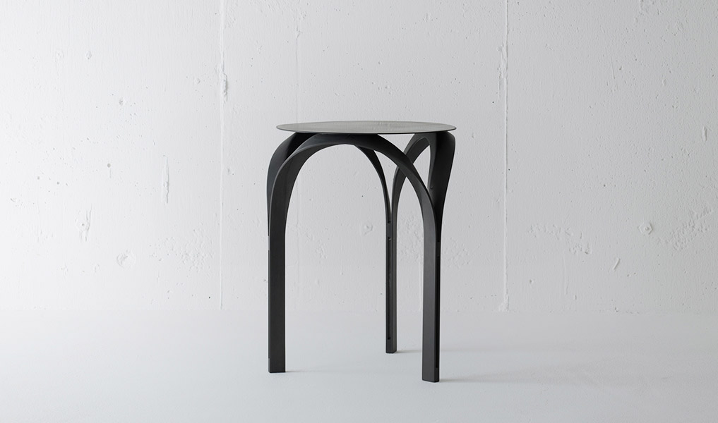 Luxury side table in carbon fiber matte black finish | Human Heritage