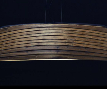 Hanging Lamp in oak or bangkiraï, and polyester | Human Heritage