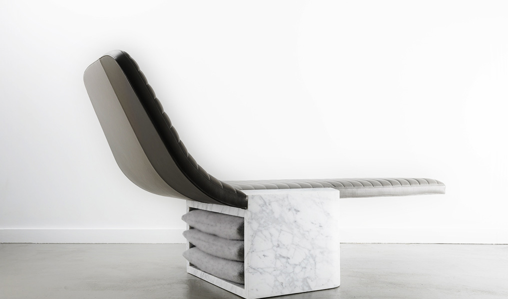 Handmade luxury lounge chair in marble and leather | Human Heritage