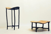 Pedestral tables in burned hazel branches and oak | Human Heritage