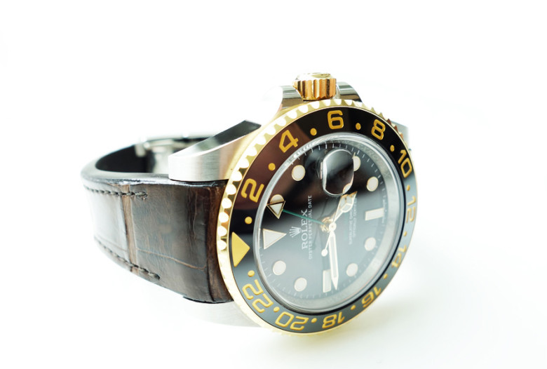 Bespoke watch strap in crocodile leather for Rolex GMT II | Human Heritage